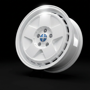 Rines de Aleación Retro Rally de 5 Radios con Acabado Blanco Brillante, Cóncavos Profundos, de 15, 16, 17 y 18 Pulgadas, 4x100, 5x100, ET35, ET45, Compatibles con Integra, Fit, Leon, <span class=keywords><strong>Polo</strong></span> - Product Image 2