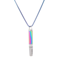 Inhalateur sans fumée en acier inoxydable pour arrêter de fumer et soulager l'anxiété – Outil de respiration consciente – Collier respiratoire