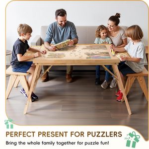 Có thể gập lại chân gỗ tự làm ghép hình câu đố bảng và bảng câu đố với 4 ngăn kéo - Product Image 6