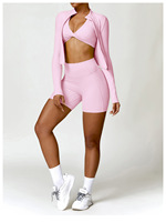 Leggings personnalisés pour le lifting des fesses, vêtements de sport pour la course à pied, vêtements de gym, ensemble de veste de yoga, short de yoga sans couture pour femmes
