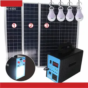 Fan için LED ampul aydınlatma ile komple Off-Grid güneş enerjisi jeneratörü sistemi taşınabilir konut fotovoltaics