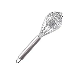 Multi-function Food Grade Hand Manual Eggbeater Dough Pizza Stainless Steel Egg Beater Egg Tool Baking Silver Whisk