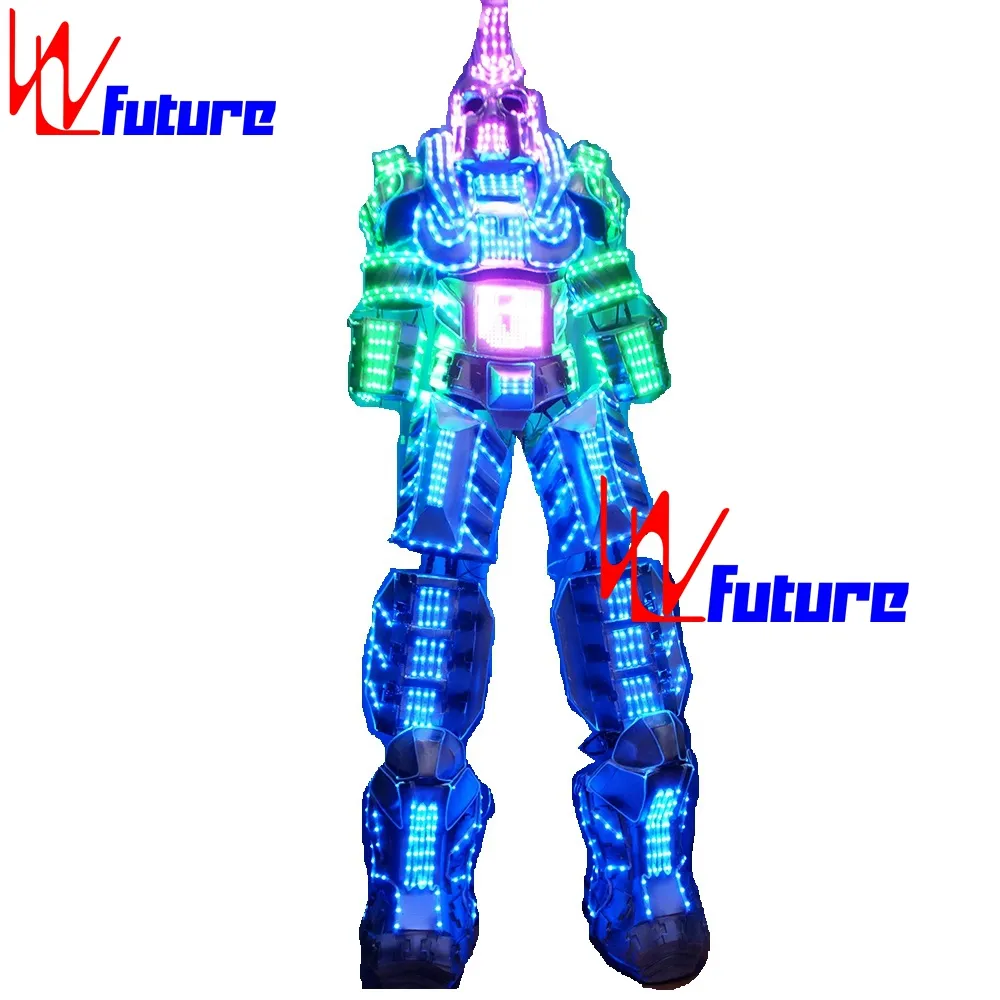 2022 WL-0139 LED Robot Costume Stage Performance Wear LED Stilt Walker Giant Robot Costume Cosplay Use LED Suits 1 Piece Adults