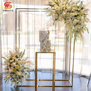 SMOOTH Party Backdrop Stand <b>Gold</b> <b>Square</b> Stainless Steel <b>Square</b> Stand Backdrop for Wedding Events Party Backdrop Decor - Product Image 6