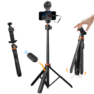 K&F <span class=keywords><strong>Concept</strong></span> MS-34 Asta Selfie Multifunzionale Regolabile Wireless Portatile in Alluminio 2-in-1 con Apertura Automatica e Treppiede - Product Image 1