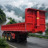 Nouvelle semi-remorque surbaissée à benne arrière 3 essieux en acier de haute qualité, personnalisable, 60-100 tonnes, pneus 12R22.5 – Vente chaude directe usine