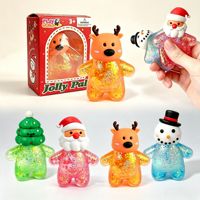 Jouet anti-stress en forme de bonhomme de neige Père Noël, bonbon malté à presser, gadget de relaxation