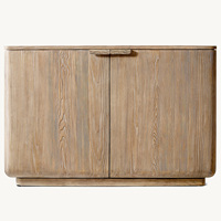 Buffet à double porte en bois massif de style américain vintage Rhoohill, meuble de luxe en bois antique pour salle à manger