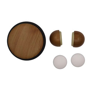 Butée de <span class=keywords><strong>porte</strong></span> coulissante en acier inoxydable Loquet de <span class=keywords><strong>porte</strong></span> robuste avec anneau en caoutchouc Finition couleur bois pour un fonctionnement en douceur durable - Product Image 3