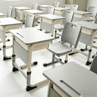 Ensemble de chaises et pupitres scolaires en acier de haute qualité, ergonomiques, réglables en hauteur, écologiques, durables, mobilier commercial pour écoles et enfants