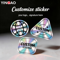 Autocollant holographique découpé sur mesure, résistant aux UV, imperméable, pour skateboard, bagages, coque de téléphone, tasse, logo personnalisé