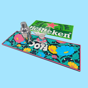 Branded Silicone PVC Bar <b>Mat</b> Rubber <b>Beer</b> Spill Pad Pub Rail <b>Mat</b> Drip Tray Non Slip Service <b>Mat</b> Coaster Placemat - Product Image 6