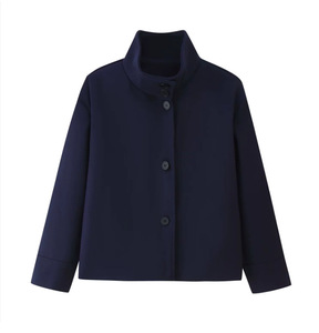 Manteau à manches longues à simple boutonnage, nouvelle collection automne 2026, élégant, pour <span class=keywords><strong>femme</strong></span> de bureau, vêtement d'extérieur, col montant, veste courte pour <span class=keywords><strong>femme</strong></span> - Product Image 5