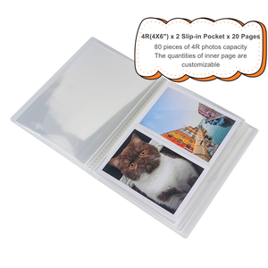 Professional High Quality 4x6 <strong>Slip</strong> <strong>in</strong> Wedding <strong>Photo</strong> <strong>Album</strong> with 80 <strong>Photos</strong> Clear PP Sleeves Eco-Friendly Waterproof - Product Image 3