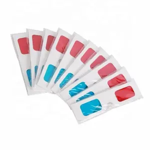 100pcs/package Red Blue 3D Glasses White Paper Frame Computer Games 3D Red Blue Cyan Anaglyph glasses