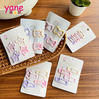 Jelly Star Sweet Bow Style épingle à cheveux Clips 2 paires Girly cheveux accessoires perle matériel 5cm frange gestion