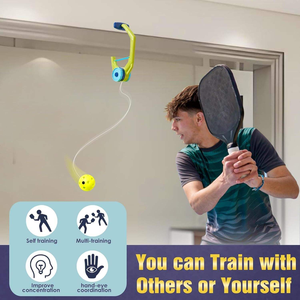 Machine d'entraînement de pickleball portable avec ventouse et rebondisseur <span class=keywords><strong>en</strong></span> plastique durable pour l'intérieur, outil d'entraînement individuel pour adultes à domicile - Product Image 3