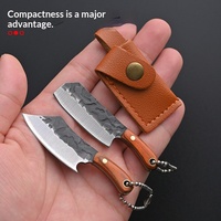 Petit couteau EDC en acier inoxydable en forme d'axe avec étui, ensemble de mini-couteaux pour les voyages et les activités de plein air