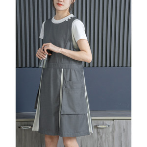 Delantal sin mangas de moda para mujer, antimanchas, con logo personalizado, para cocina, floristería, guardería, educación temprana, uniforme de trabajo - Product Image 2