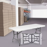 Table pliante en plastique HDPE de haute qualité pour événements, populaire aux États-Unis