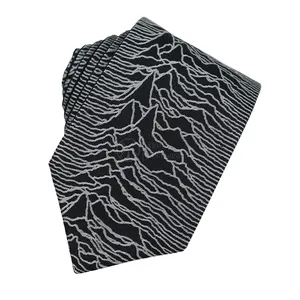 手工领带Soie提花双面山面板白色黑色和实心黑色图案定制奢华丝绸领带