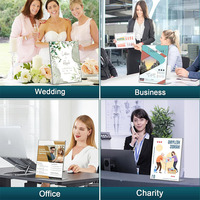Support de menu en acrylique transparent en forme de L pour table, idéal pour les bureaux et les restaurants