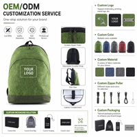 Sac à dos imperméable en nylon léger de la série Urban Wanderer, design minimaliste, compartiment interne pour ordinateur de 16 pouces, épais