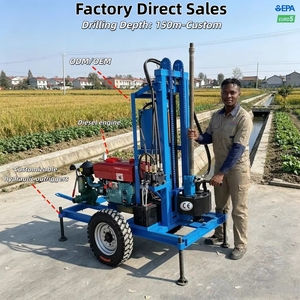 Foreuse de puits d'eau portable compacte de 150 m de profondeur, machine de forage de puits tractable, vente directe usine - Product Image 1