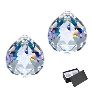 Hbl Prismatic Mirror Chandelier Pendant Crystal Ball K9 40mm Clear Glass Crystal Ball Prism Pendant For Gift