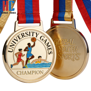 Médaille de compétition sportive universitaire personnalisée en métal émaillé pour jeunes, fabriquée en usine depuis 20 ans - Product Image 2