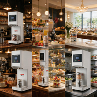 Nouvelle machine automatique de scellage de boîtes 370W 300-500 pièces/h 40-85mm Scelleuse de boîtes en plastique PET pour café, lait, thé, desserts CE 304