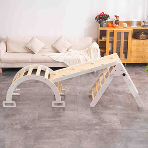 Estructura de Escalada de Madera Maciza para Niños con Tobogán, Forma Geométrica, Marca GQK, para Entrenamiento de Equilibrio en Interiores, Educación Infantil de 1 a 7 Años - Product Image 3