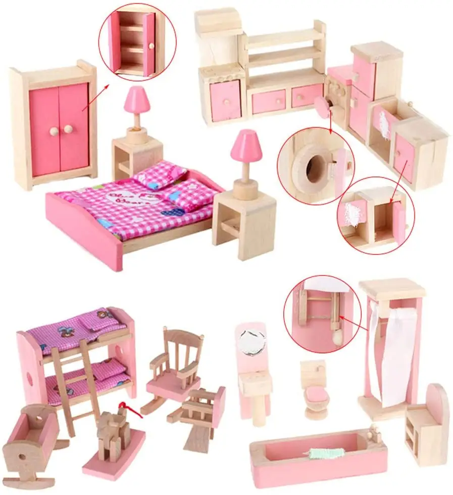 2023 new design role play interactive Exquisite small and cute suitable for children to play doll house furniture