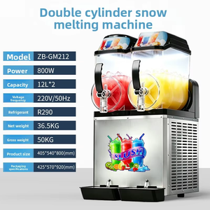 Machine à slush professionnelle à <span class=keywords><strong>double</strong></span> réservoir en acier inoxydable, grande capacité, 220V, <span class=keywords><strong>prix</strong></span> usine, certifiée CE, garantie <span class=keywords><strong>1</strong></span> an - Product Image 2