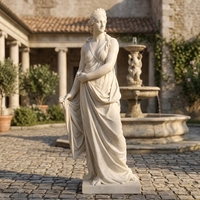 Statue personnalisée de Diane/Artemise en marbre blanc sculpté à la main - Sculpture de déesse néoclassique sur mesure pour les propriétés et jardins de luxe