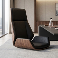 Chaise de bureau exécutive en cuir moderne pivotante pour ordinateur, réglable en hauteur, pour le travail au bureau