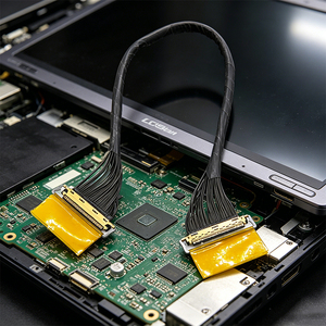 Cabo de Tela LVDS Personalizado de Fábrica 204530-040T-01 40 Pinos com Passo de 0,5mm, Chicote de Fiação Micro Coaxial para Terminal de Autoatendimento e Painel PC - Product Image 1