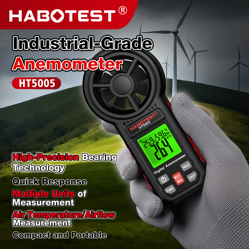 Industrial 6 Unit Digital Anemometer Data