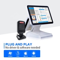 Escáner de Escritorio Ajustable JR T560, Lector de Códigos de Barras 2D QR con Chip de 32 Bits, Manos Libres, para Puntos de Venta en Supermercados