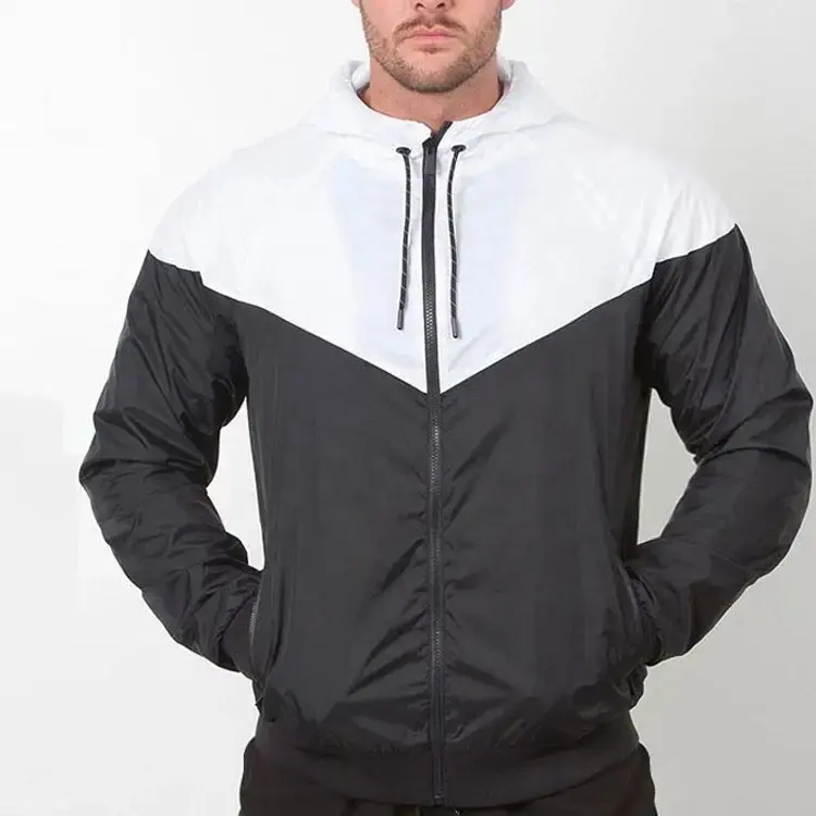 Manufacturer Custom Logo Waterproof Jacket Outdoor Quick Dry Zipper Coat Nylon Polyester Running Jackets For Men