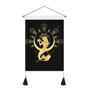 35*50cm Pronto per la spedizione Psichedelico Rosso Sole Facce Tarocchi Parete Arazzo Appeso Ragazza Indiana di Tiro Sette Chakra decorativo Arazzi - Product Image 4