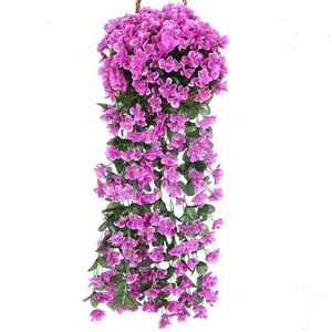 Plante artificielle de primrose suspendue au mur, panier en soie pour la décoration intérieure du salon, utilisation en intérieur - Product Image 5