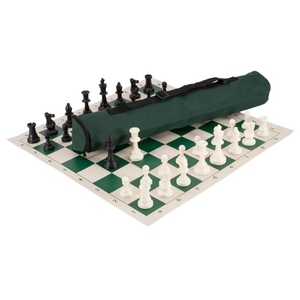 Juego de Ajedrez Portátil, Plegable, Resistente y Ecológico, Marca TZYM, Verde, para Interiores, con Tablero de Cuero Sintético de 34cm/43cm/51cm y Bolsa de Almacenamiento - Product Image 1