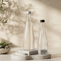 Bouteille en verre personnalisée avec logo couleur 330ml 500ml 750ml pour boissons, eau, spiritueux, soda, eau pétillante, forme Evian