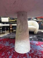 Table à manger ronde en marbre blanc poli moderne de luxe, grande dalle, 6/8 places, durable et imperméable, pour salon, villa, usage intérieur