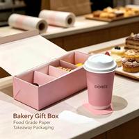 Juego de Cajas de Embalaje para Panadería con Logotipo Personalizado, Caja de Papel con Cajón para Regalo, Caja para Galletas y Donuts, Embalaje de Alimentos Portátil, Reciclable y Desechable