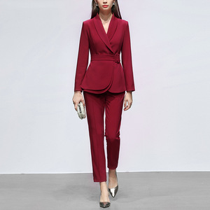 <span class=keywords><strong>Traje</strong></span> <span class=keywords><strong>rojo</strong></span> de alta calidad <span class=keywords><strong>para</strong></span> mujer, vestidos formales <span class=keywords><strong>para</strong></span> mujer, <span class=keywords><strong>traje</strong></span> de oficina <span class=keywords><strong>para</strong></span> mujer - Product Image 3