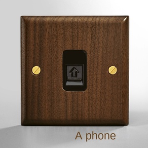 เต้ารับสวิตช์ไฟฟ้าติดผนังแผงวอลนัทสีดำใช้ในบ้านแบบย้อนยุค - Product Image 2