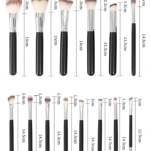 Kit de 14 pinceaux de maquillage synthétiques à manche en bois, pinceaux professionnels pour le visage et les yeux, étiquette privée, couleur personnalisée, ensemble de beauté - Product Image 3