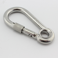 Prix usine gros matériel 304/316 mousqueton en acier inoxydable mousqueton avec oeillet et écrou